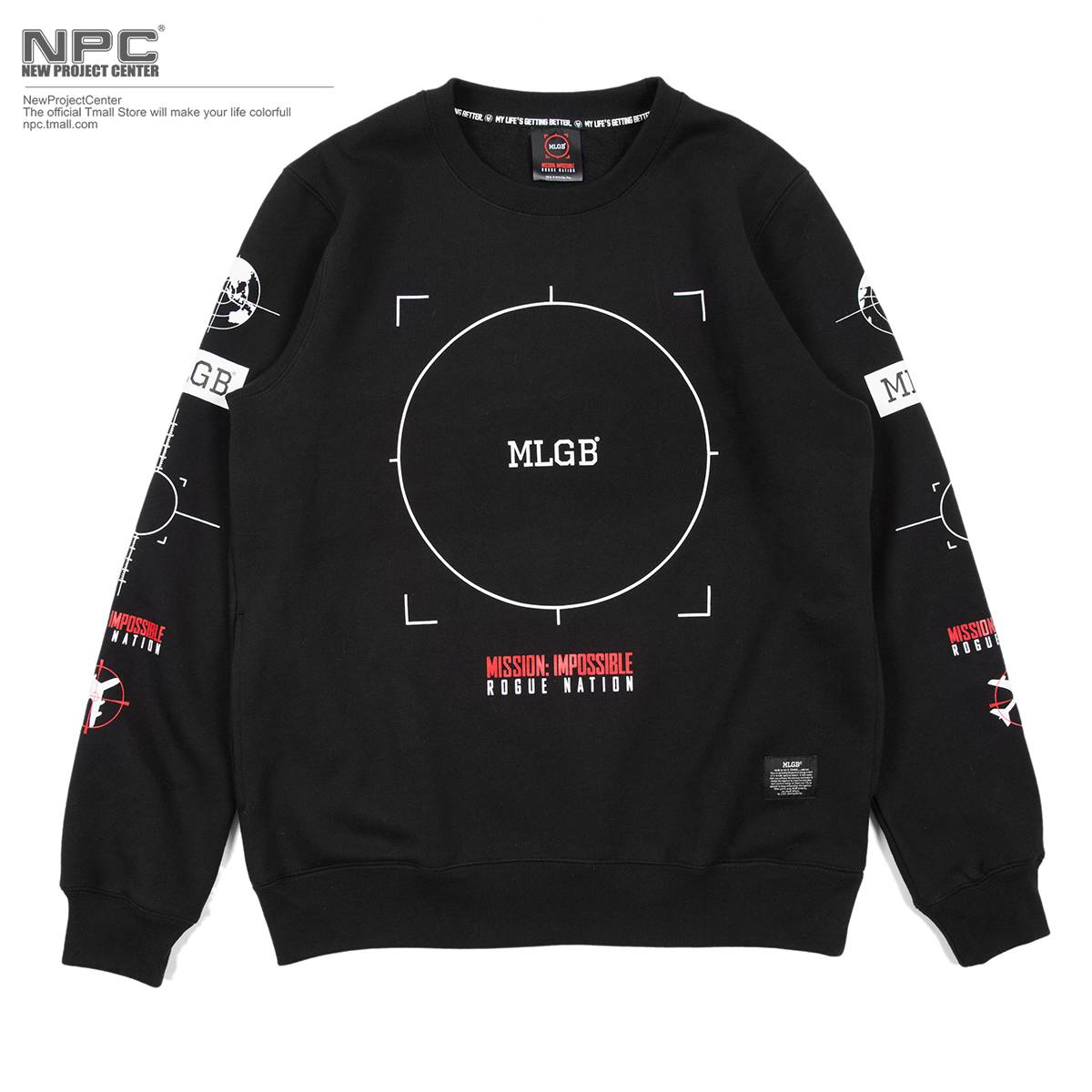 【nob】李晨nic潮牌mlgbx碟中谍5 限定指纹印花男女款套头卫衣.