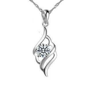 925纯银项链 女款百搭 爱的牵绊吊坠 银饰 纯银饰品.