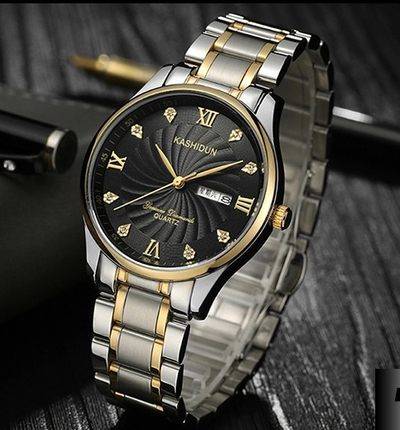 男士手表瑞士宾格手表男表binger正品商务蓝宝石镜面防水钢带男表.