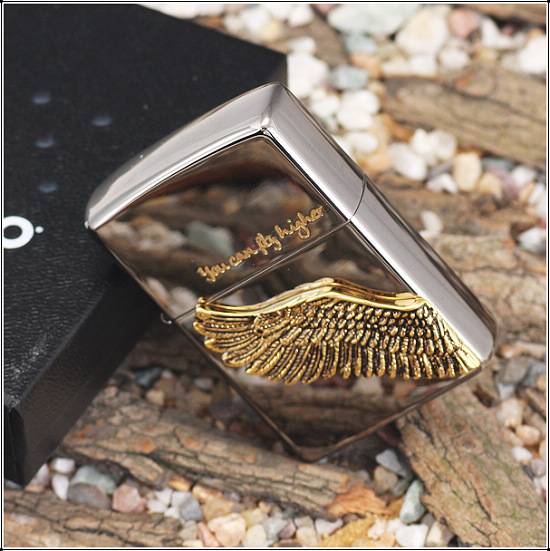 原装正品zippo打火机 韩版古银 飞的更高 天使之翼 专柜限量正版.